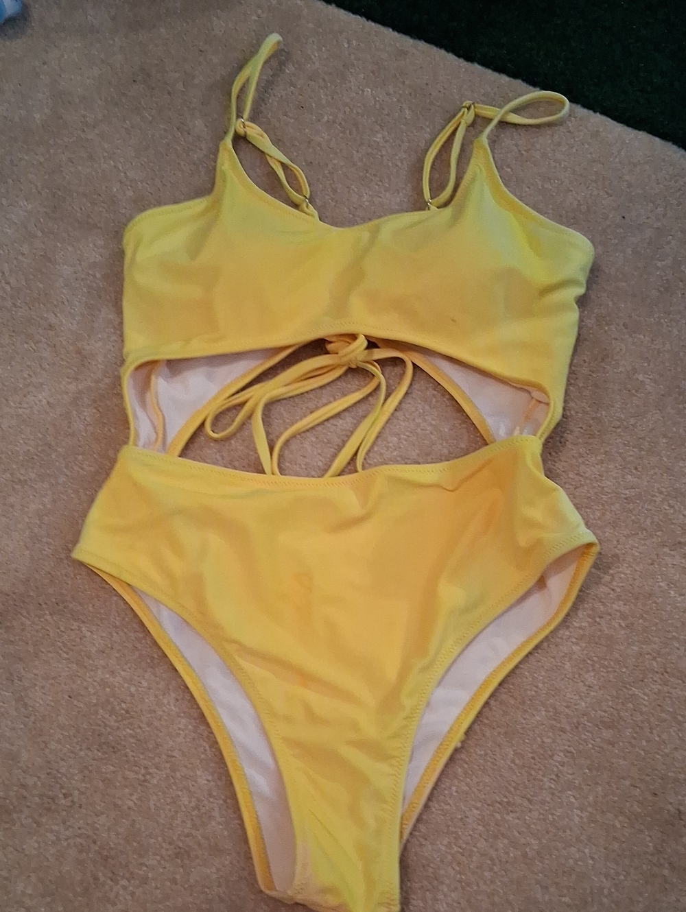Yellow Cutout One-Piece Swimsuit